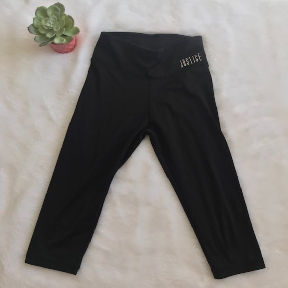 Justice Black Capri Leggings VGUC